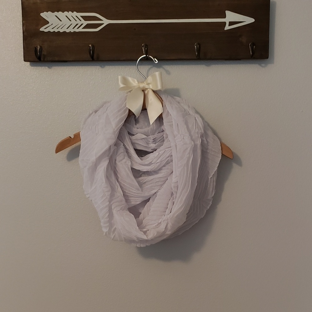 White Textured Infinity Scarf